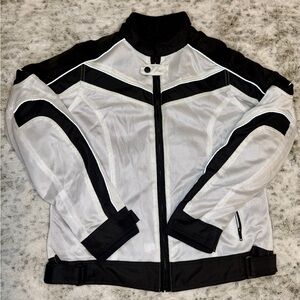 BILT Techno 2 Women’s Padded Motorcycle Racing Jacket White/Black Medium